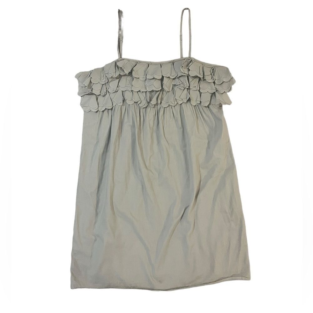 J Crew Womens Petal Sleeveless Spaghetti Strap Mini Dress Gray Size Large